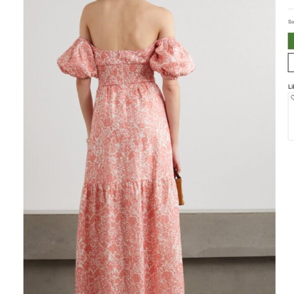 Peony Off-the-shoulder Floral-print Linen Maxi Dress - Picture 2 of 7